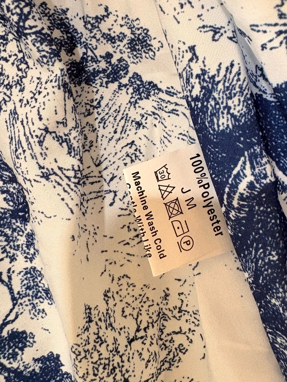Ginger Blue and White Toile Quilted lapel collar Jacket size L NWOT - Picture 7 of 10